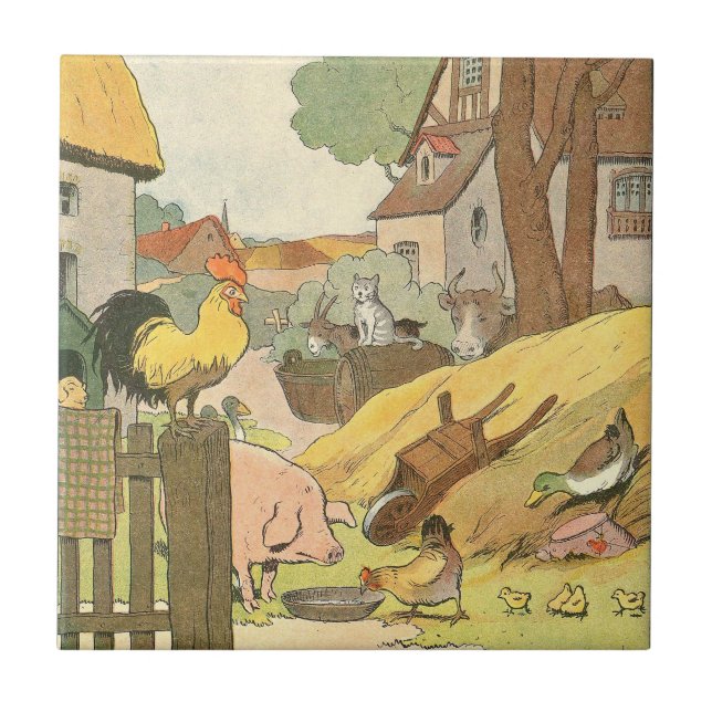 Children's Story Book Farm Animals Tile (Front)