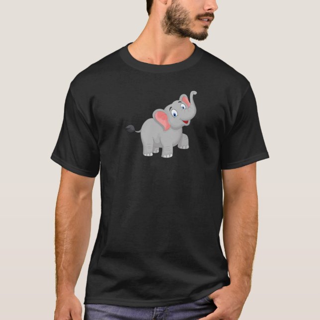 Children's summer T-shirt with a funny elephant fo (Front)