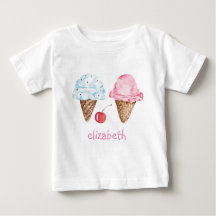 CHILDREN'S T-SHIRT : ICE CREAMS + NAME