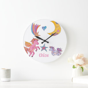 Children's Unicorn Clock Decor for Girls