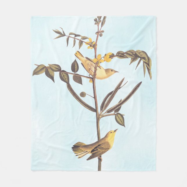 Children's Warbler Bird Fleece Blanket (Front)