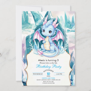 Children's Whimsical Dragon Birthday Invitation