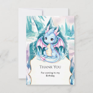 Children's Whimsical Dragon Birthday Thank You Card