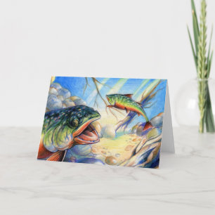 Children's Winning Artwork: brook trout Holiday Card