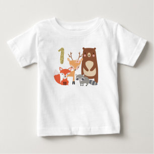 Children's Woodland 1st Birthday T-shirt