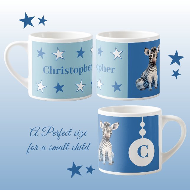 Children's zebra mug personalized name blue (Creator Uploaded)
