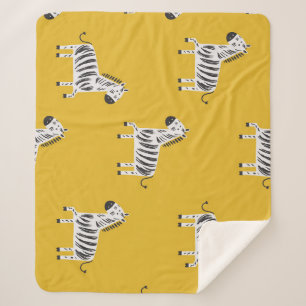 Children's Zebra: Seamless Fun Pattern Sherpa Blanket