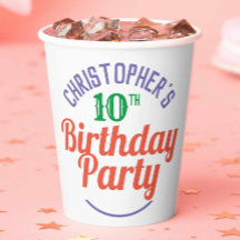 Child's 10th Birthday Paper Cups