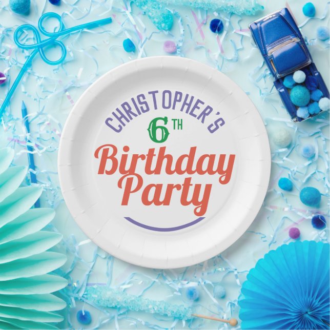 Child's 6th Birthday Paper Plates (Party)