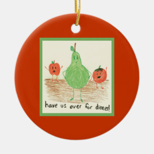 Child's Art, Red Ceramic Ornament
