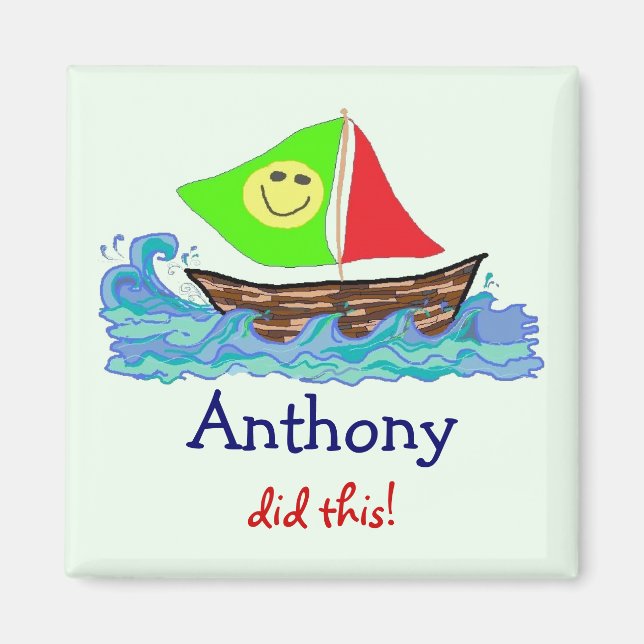 Child's Artwork Personalized Magnet (Front)