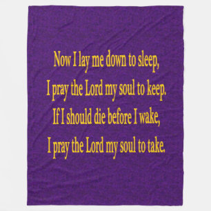 CHILD'S BED TIME PRAYER FLEECE BLANKET