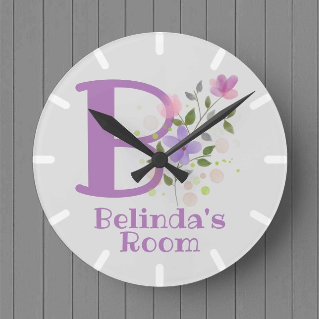 Childs Bedroom Clock Design with Name & Initial (Creator Uploaded)