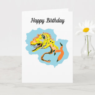 Child's Birthday Greeting Card : Dinosaurs