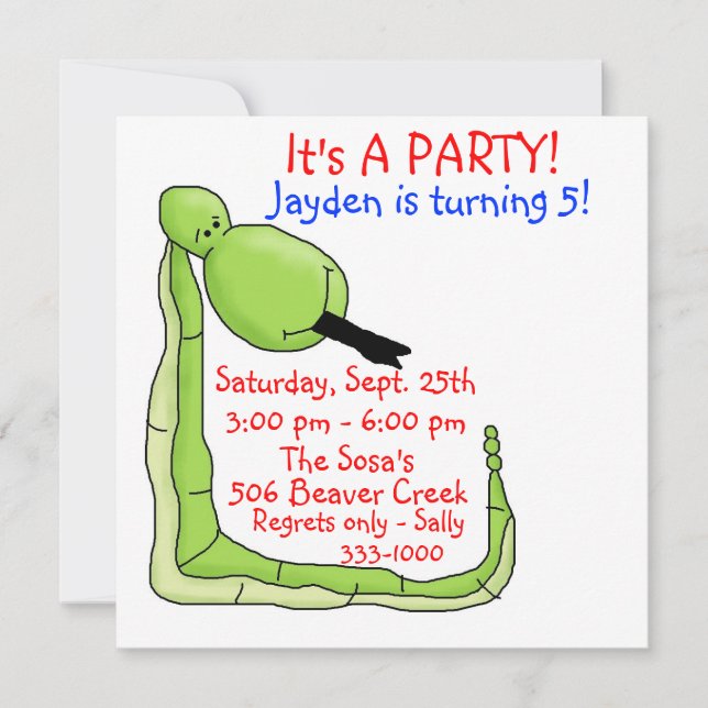 Child's birthday invitation (Front)