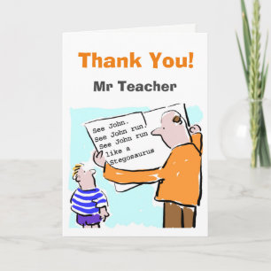 Child's Book Throws up a Surprise. Funny Thank You Card
