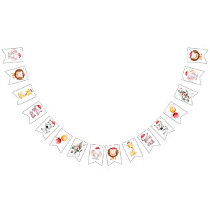 Child's Christmas Birthday Party Bunting Flags
