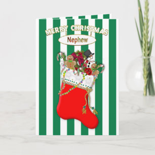 Child's Christmas Stocking - Nephew - Candy Holiday Card