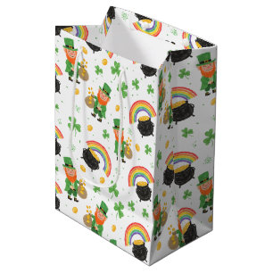 Child's Coloring Style Fun St Patrick's Day Medium Gift Bag
