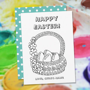 Child's Colour Your Own Happy Easter Basket