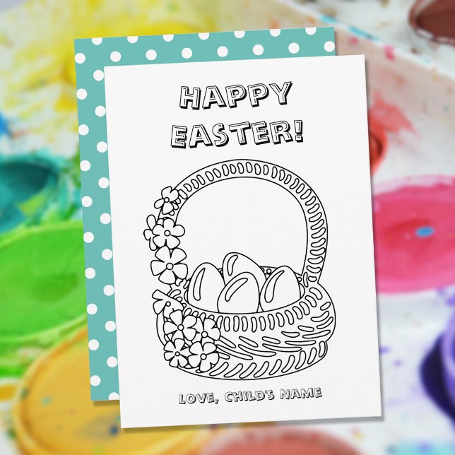 Child's Colour Your Own Happy Easter Basket (Creator Uploaded)