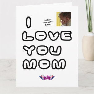 Child's colouring Mother's Day Folded Greeting Car Card