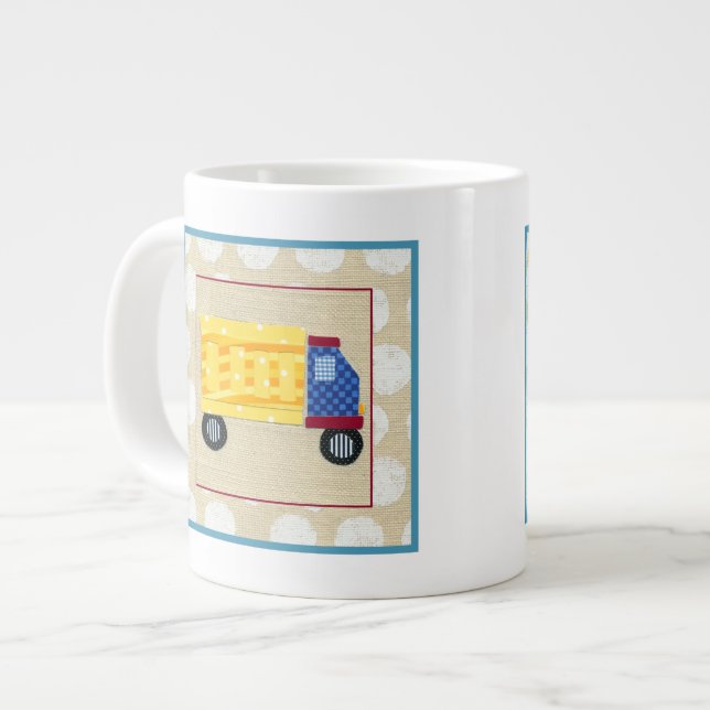 Child's Dump Truck by Chariklia Zarris Large Coffee Mug (Front Left)