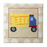 Child's Dump Truck by Chariklia Zarris Tile<br><div class="desc">A great representation of a dump truck by Chariklia Zarris. Your children will want to take it off the wall and use it to move some dirt around the playroom. Purchase your copy now!</div>