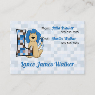 Child's Emergency Information Cards Letter L