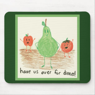 Child's Food Art, Green Mouse Pad