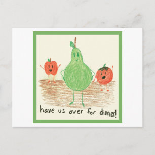Child's Food Art, Green Postcard