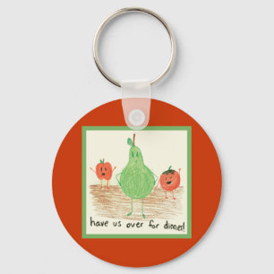 Child's Food Art Keychain
