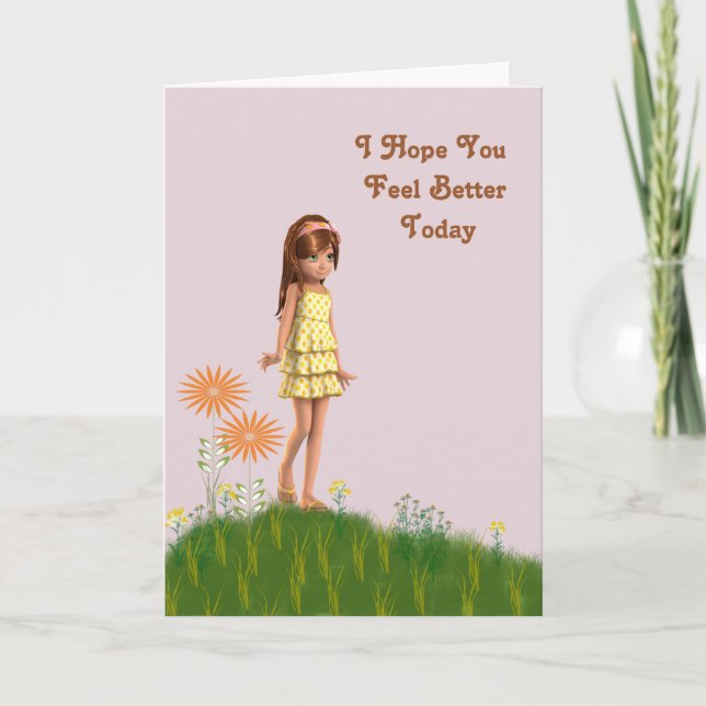 Child's Friend Get Well Card w Asthma. (Front)