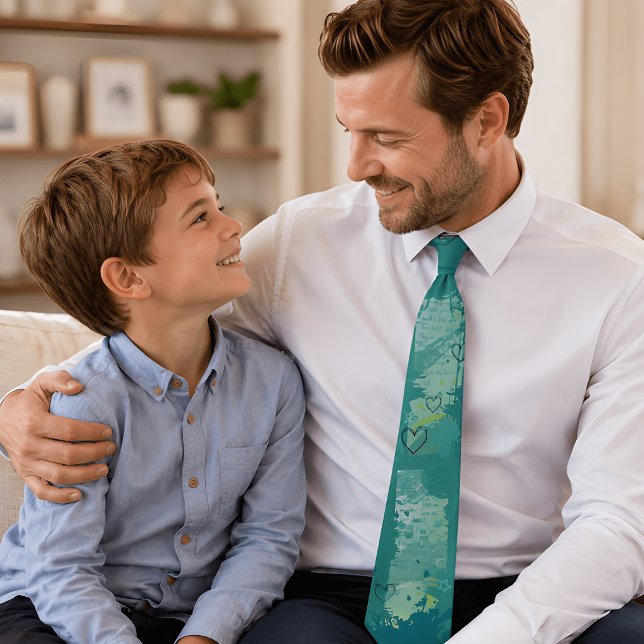 Child's Handwritten Letter Abstract Wearable Dad's Tie (Creator Uploaded)