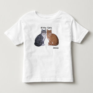 Child's Kitty Cats T shirt Kids YOUR NAME Kitten