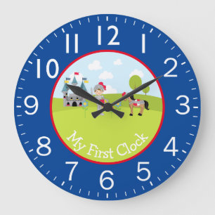 Child's Knight with Horse and Castle My First Large Clock
