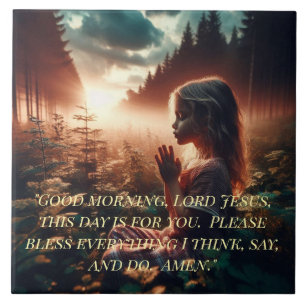 CHILD'S MORNING PRAYER TILE