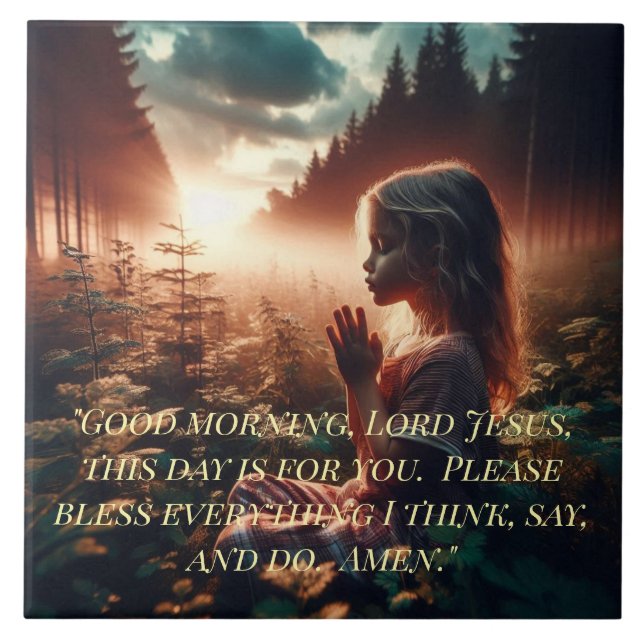 CHILD'S MORNING PRAYER TILE (Front)