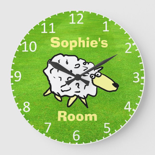 Child's Name shows it's His or Hers Room Large Clock (Front)