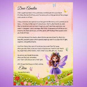 Childs Personalized Fairy Letter for Grief Invitation