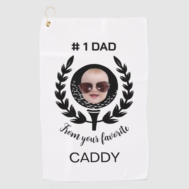 Child's Photo Father's Day Gift Lover Accessories Golf Towel (Front)