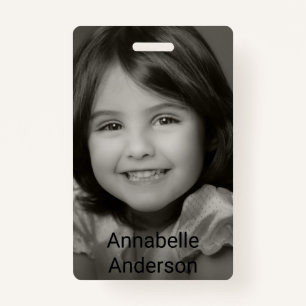 Child's Photo Name Tag Personalize Badge