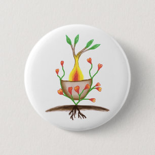 Child's Plant Art 2 Inch Round Button