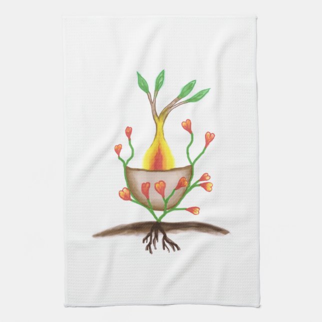 Child's Plant Art Kitchen Towel (Vertical)