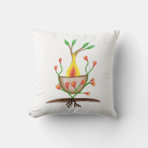Child's Plant Art Throw Pillow