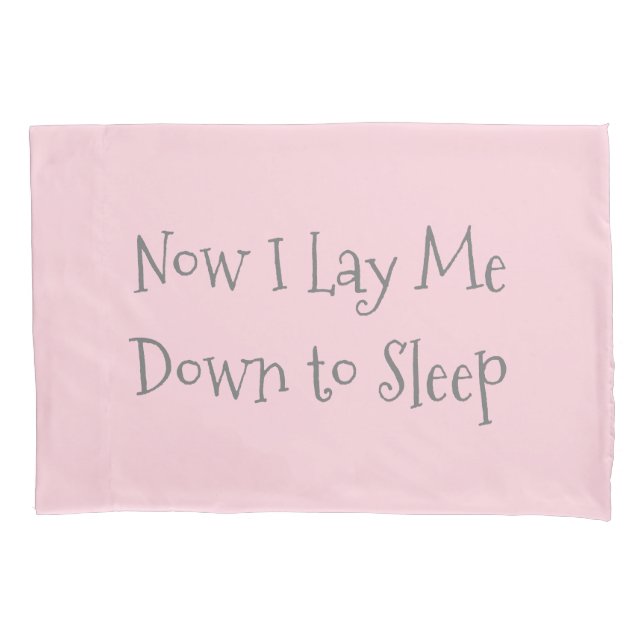 Child's Prayer Pink Grey Pillowcase (Front)
