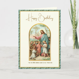 Child's Religious Birthday Jesus Scripture  Card