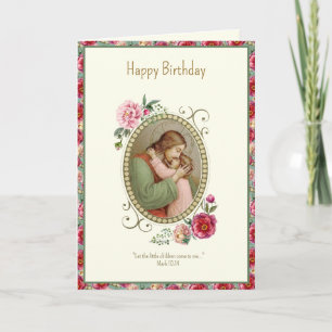 Child's Religious Birthday Jesus Scripture  Card
