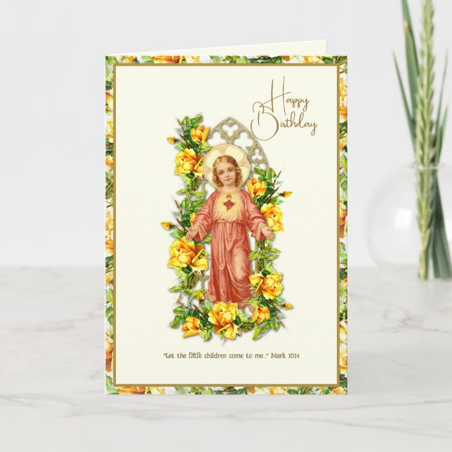Child's Religious Birthday Jesus Scripture  Card (Front)
