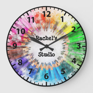 Child's Room Girl's Room Daughter Artist  Large Clock